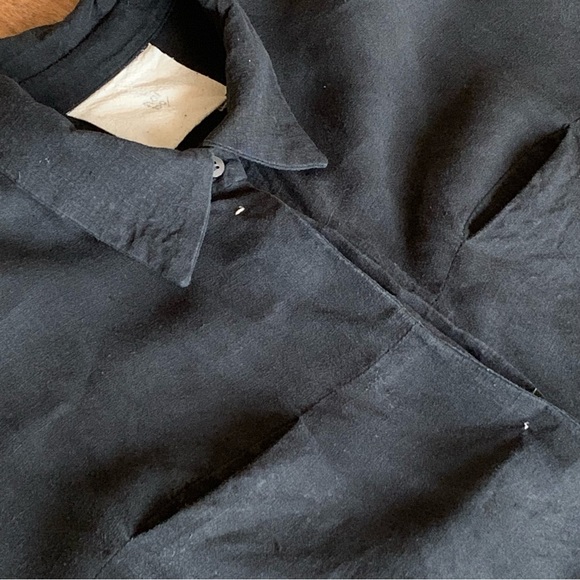 Hoibo Linen Shirt Dress in Black (size M/L) - Picture 2 of 7